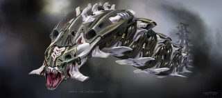 Illustration for article titled The Avengers' Leviathan warships could have been more H.R. Giger-esque